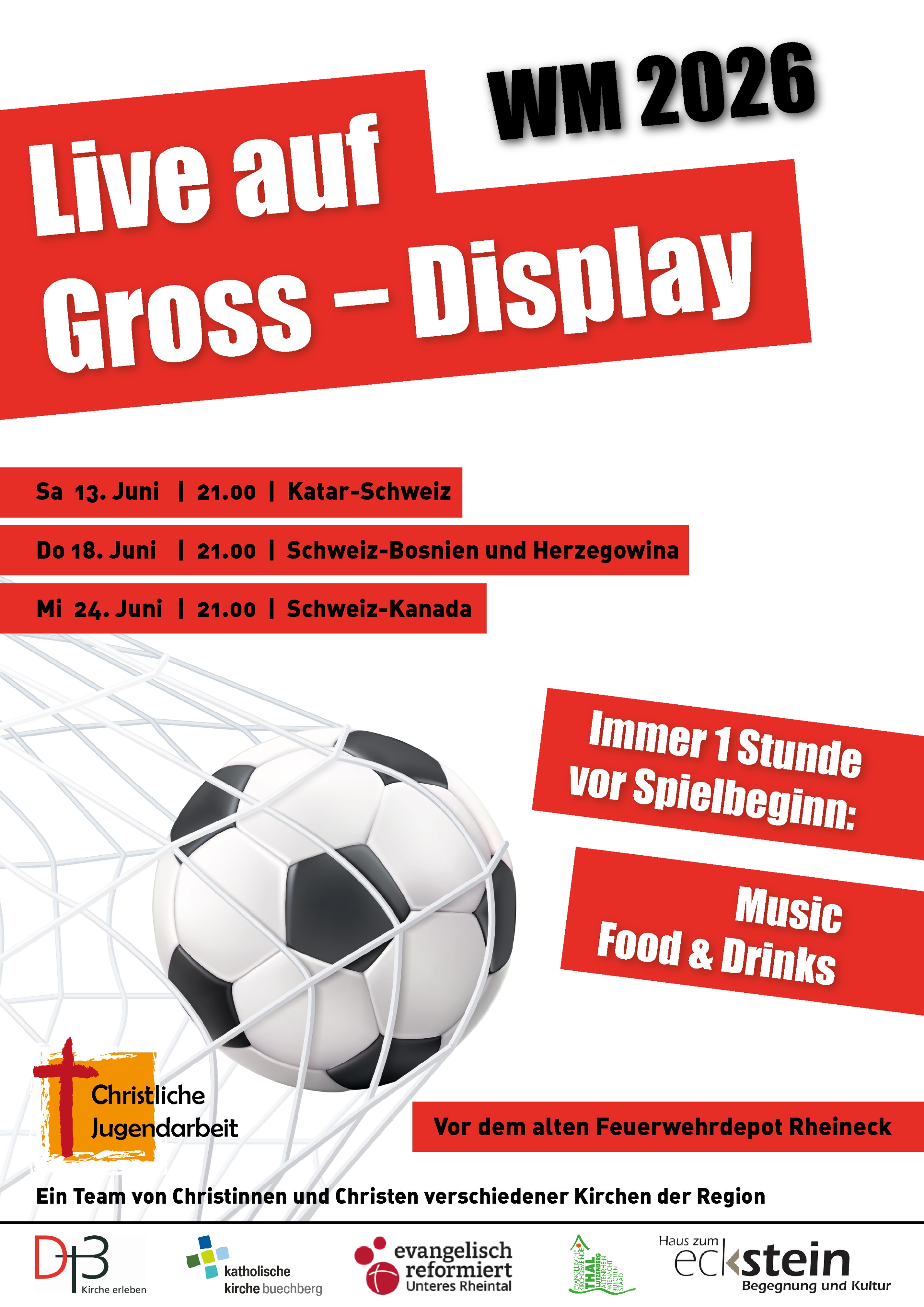 WM 2026 Live auf Gross-Display Schweiz-Kanada